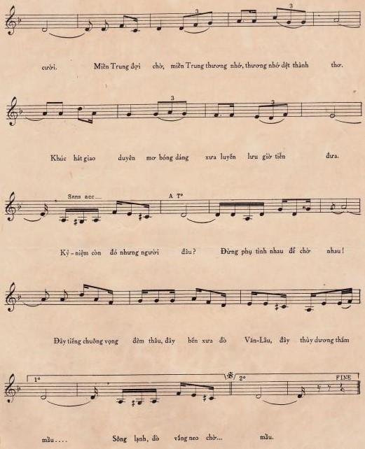 Sheet nhạc Miền Trung Thương Nhớ 2